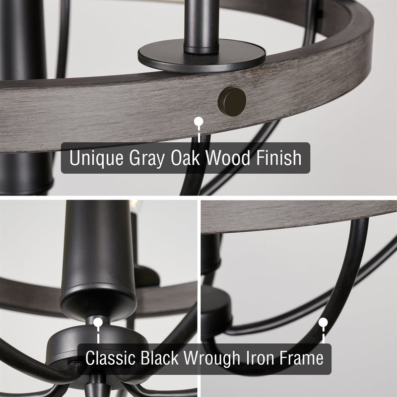 Madison 27" 5-Light Modern French Country Farmhouse Chandelier