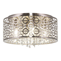 Brielle 15" Modern Chic 4-Light Crystal Flush Mount Chandelier