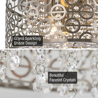 Brielle 15" Modern Chic 4-Light Crystal Flush Mount Chandelier