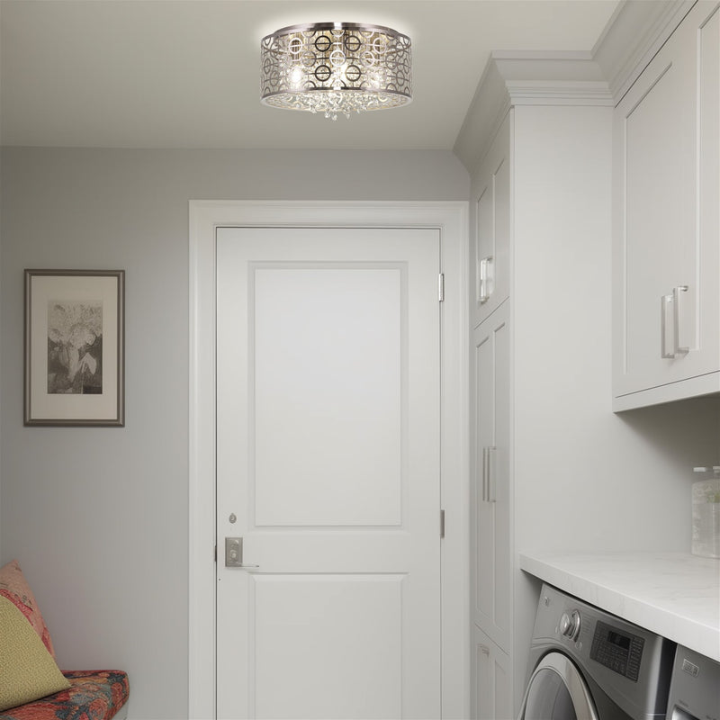 Brielle 15" Modern Chic 4-Light Crystal Flush Mount Chandelier