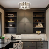 Brielle 15" Modern Chic 4-Light Crystal Flush Mount Chandelier