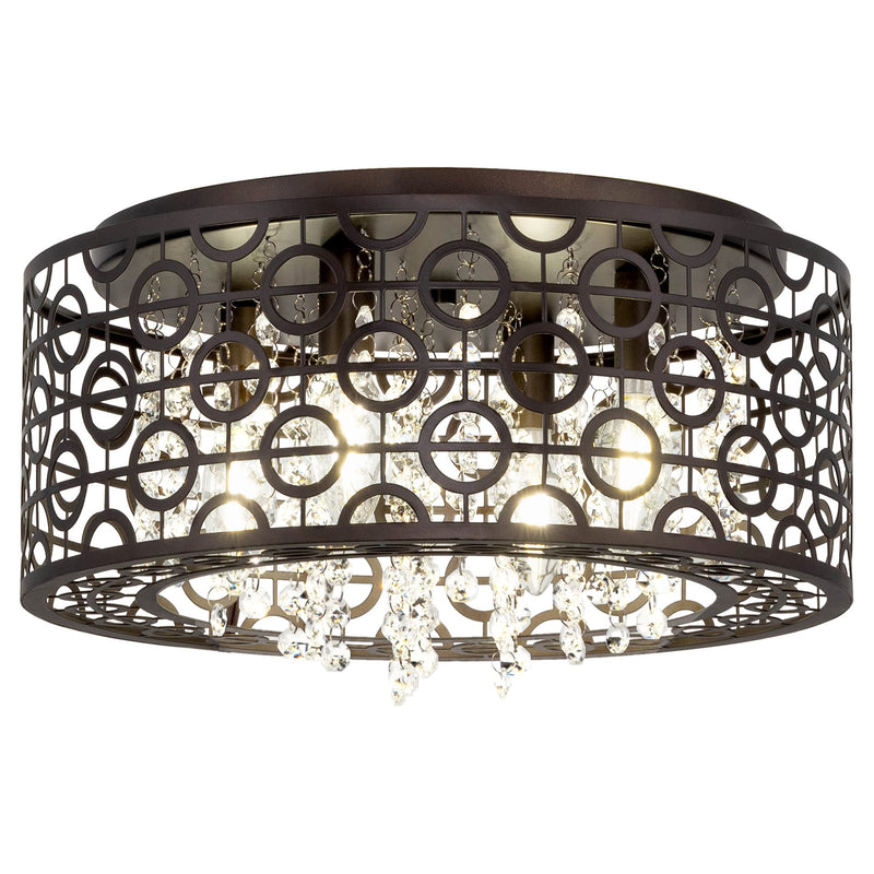 Brielle 15" Modern Chic 4-Light Crystal Flush Mount Chandelier