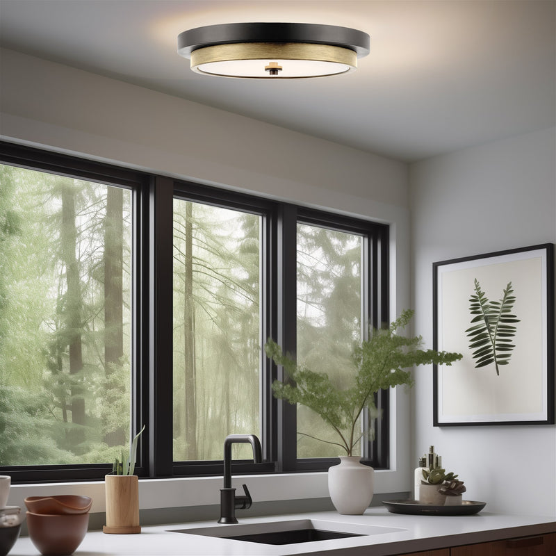 Hermosa 14" Modern Integrated 24W LED Semi Flush Mount Ceiling Light