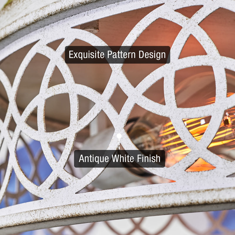 Blythe 17" 3-Light Rustic Farmhouse Flush Mount Ceiling Light