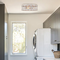 Blythe 17" 3-Light Rustic Farmhouse Flush Mount Ceiling Light