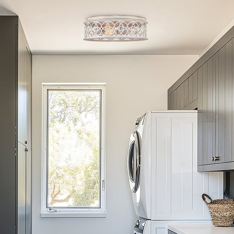 Blythe 17" 3-Light Rustic Farmhouse Flush Mount Ceiling Light