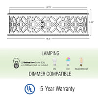 Blythe 17" 3-Light Rustic Farmhouse Flush Mount Ceiling Light