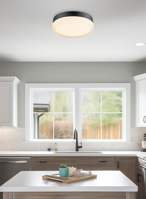 Luna 11" Modern Integrated 25W LED (250W eq.) Flush Mount Ceiling Light