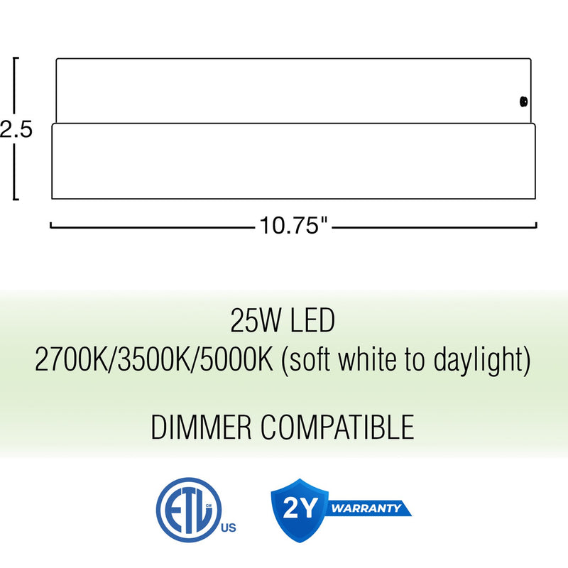 Luna 11" Modern Integrated 25W LED (250W eq.) Flush Mount Ceiling Light