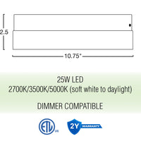 Luna 11" Modern Integrated 25W LED (250W eq.) Flush Mount Ceiling Light