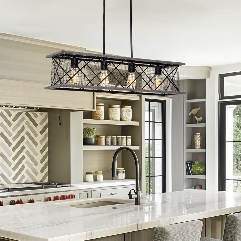 Brayden 34" 4-Light Farmhouse Kitchen Island Light