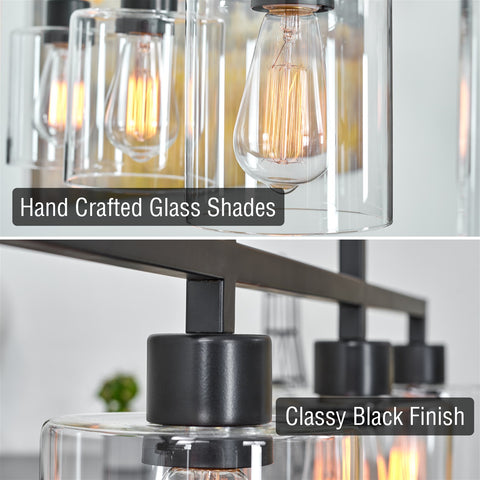Stratford 34" 4-Light Modern Industrial Farmhouse Island Light