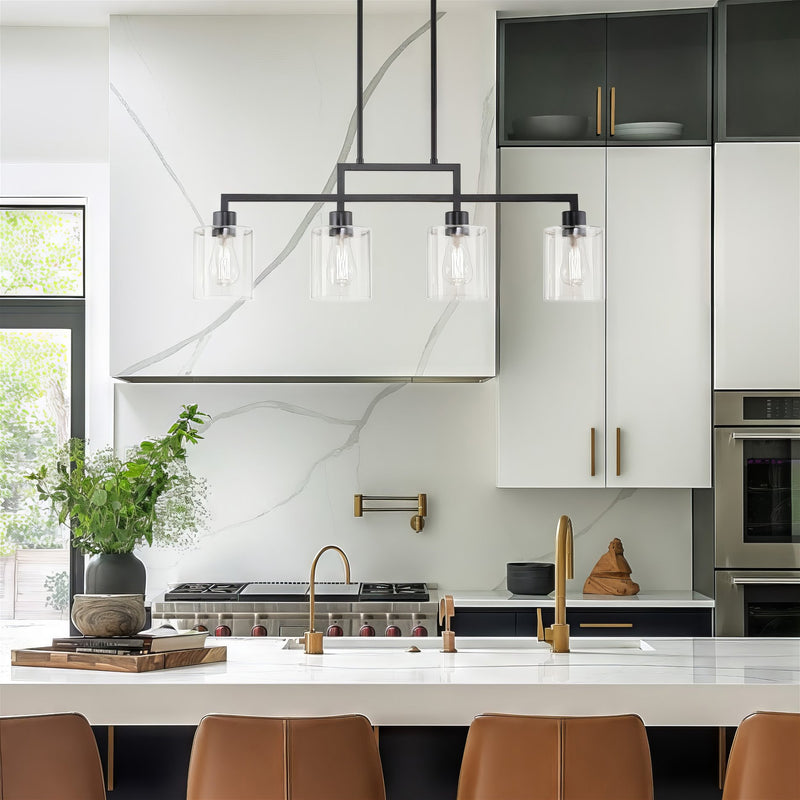 Stratford 34" 4-Light Modern Industrial Farmhouse Island Light