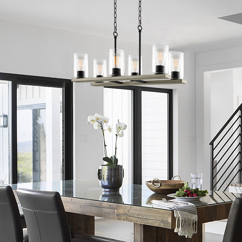 Piedmont 30" 6-Light Large Farmhouse Kitchen Island Chandelier