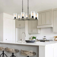 Piedmont 30" 6-Light Large Farmhouse Kitchen Island Chandelier