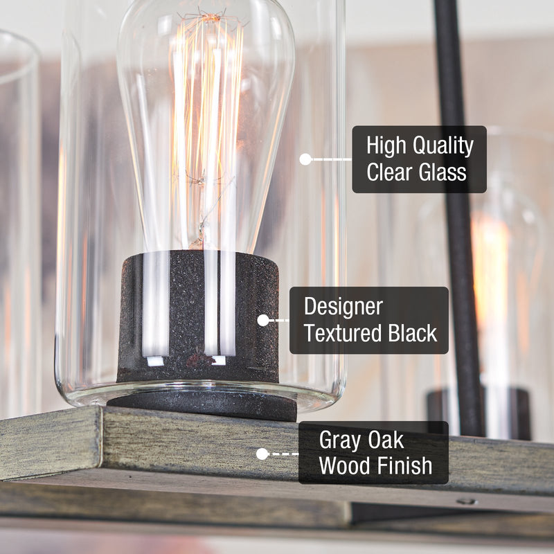 Piedmont 30" 6-Light Large Farmhouse Kitchen Island Chandelier