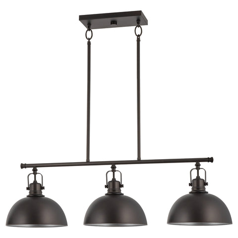 Kira Home Belle 34" 3-Light Modern Industrial Kitchen Island Light, Dome Shades + Swivel Joints, Oil Rubbed Bronze Finish
