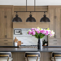 Belle 34" 3-Light Modern Industrial Kitchen Island Light