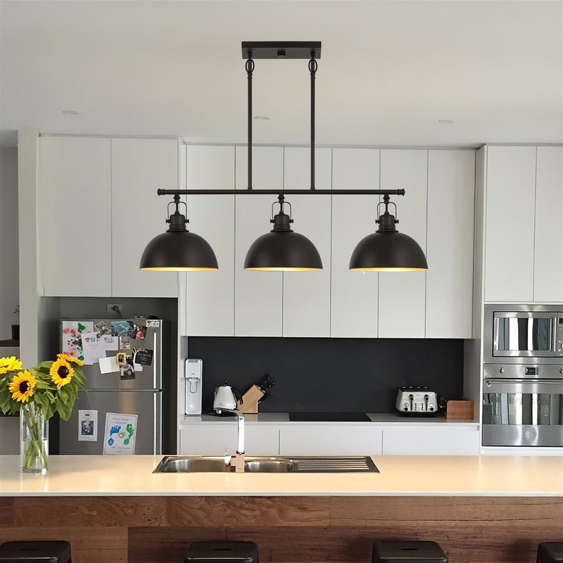 Belle 34" 3-Light Modern Industrial Kitchen Island Light