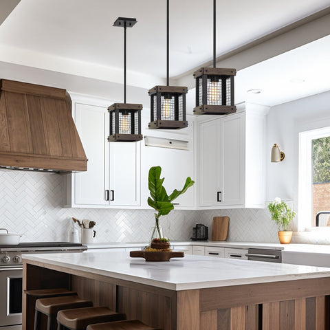 Davenport 9"  Modern Farmhouse Metal Wire Cage Hanging Lantern Pendant Light