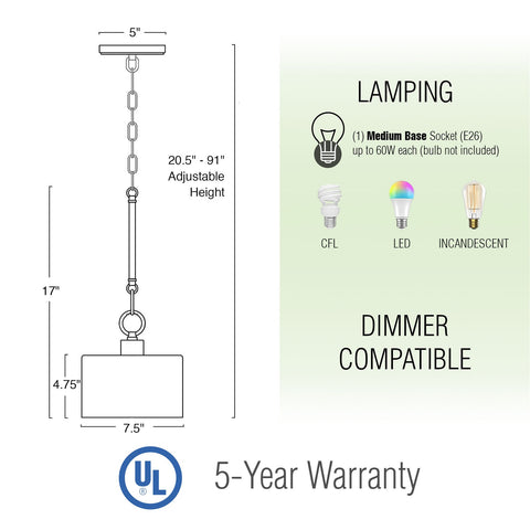 Avalon 17" Modern Pendant Light