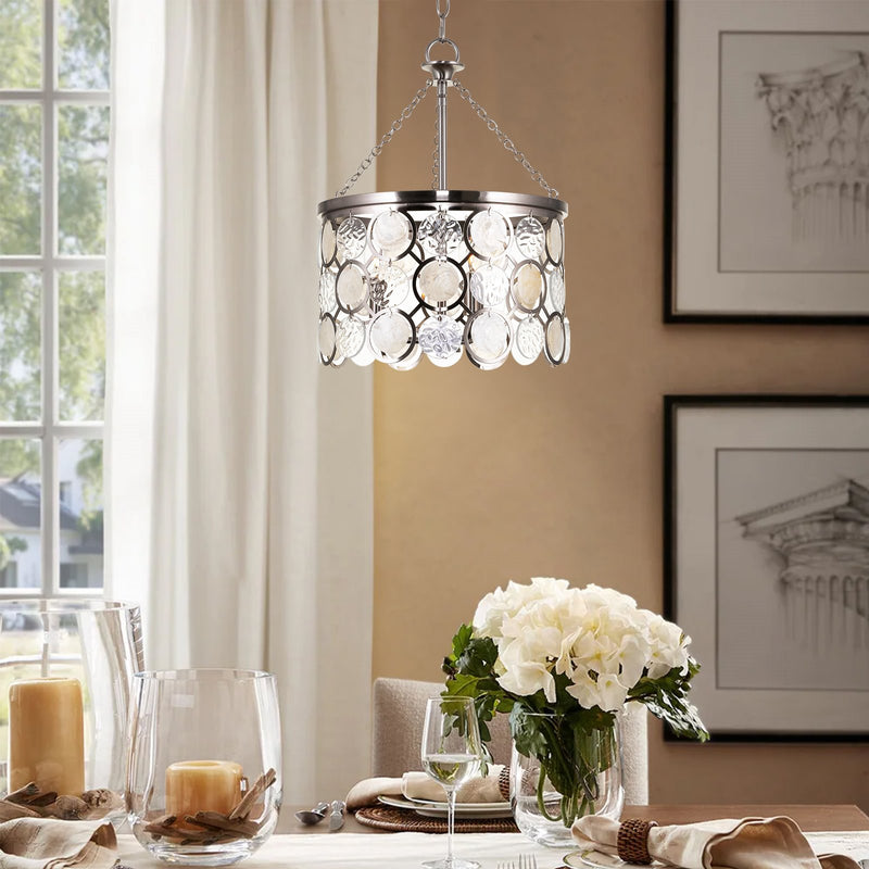 Estelle 18" Modern Chic 3-Light Crystal Pendant Chandelier