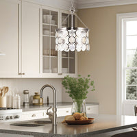 Estelle 18" Modern Chic 3-Light Crystal Pendant Chandelier