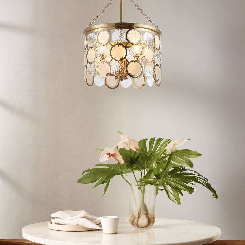 Estelle 18" Modern Chic 3-Light Crystal Pendant Chandelier