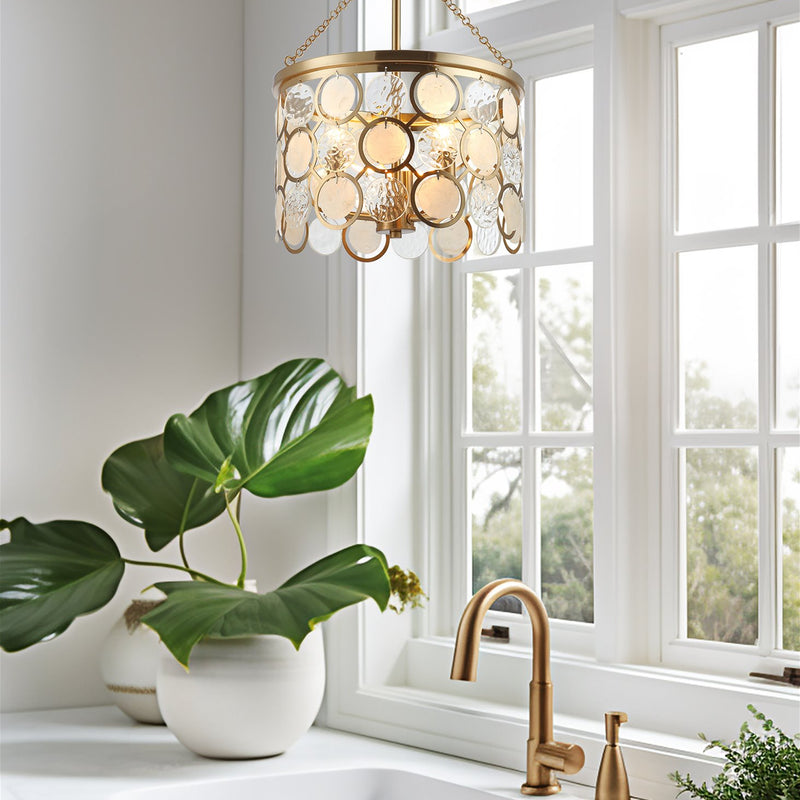 Estelle 18" Modern Chic 3-Light Crystal Pendant Chandelier