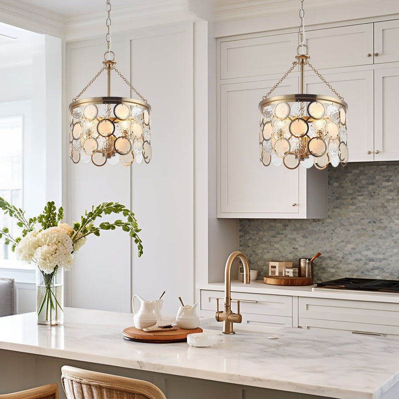 Estelle 18" Modern Chic 3-Light Crystal Pendant Chandelier