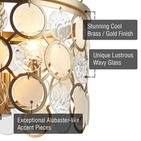 Estelle 18" Modern Chic 3-Light Crystal Pendant Chandelier
