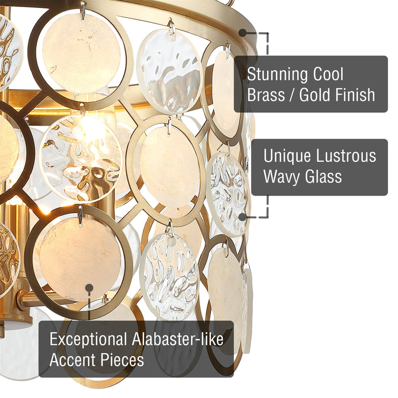 Estelle 18" Modern Chic 3-Light Crystal Pendant Chandelier