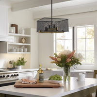 Channing 28" Modern 4-Light Industrial Farmhouse Pendant Light Chandelier