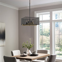 Channing 28" Modern 4-Light Industrial Farmhouse Pendant Light Chandelier