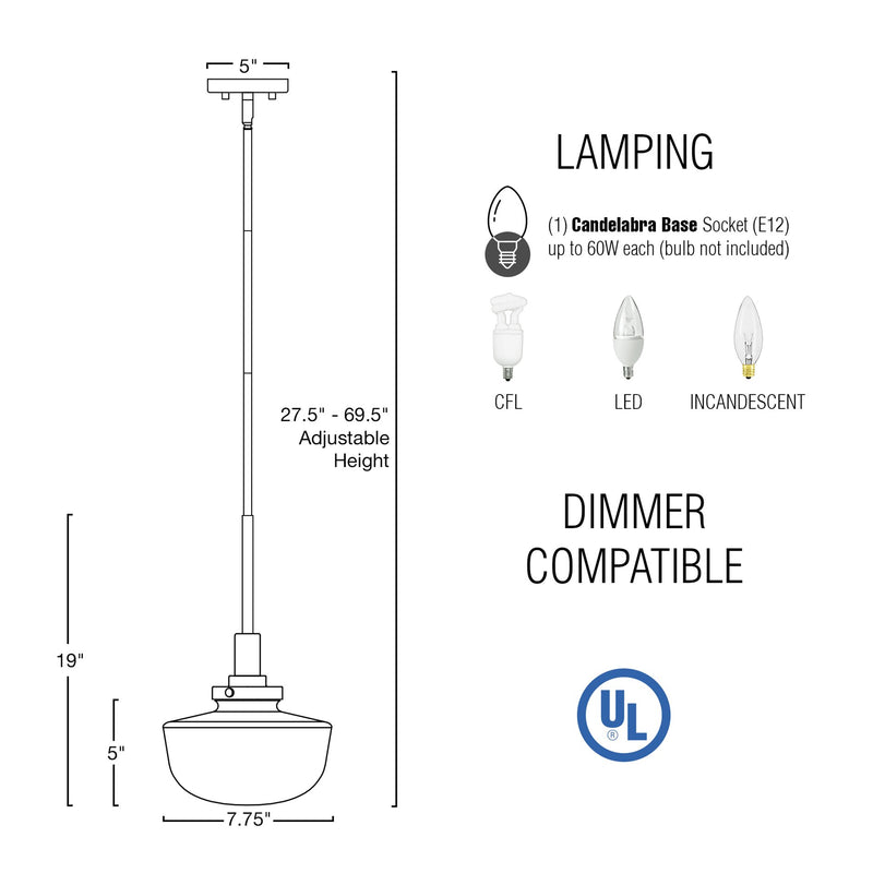 Grove 19" Modern Farmhouse  Pendant Light