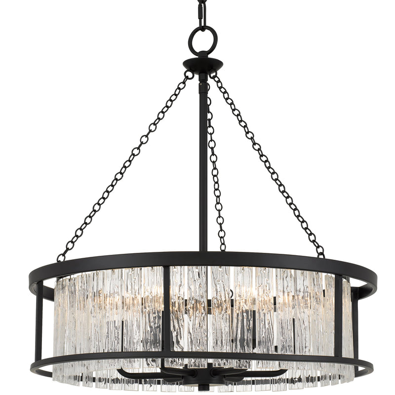 Kira Home Veil 19" Modern Industrial 6-Light Drum Chandelier for Kitchen