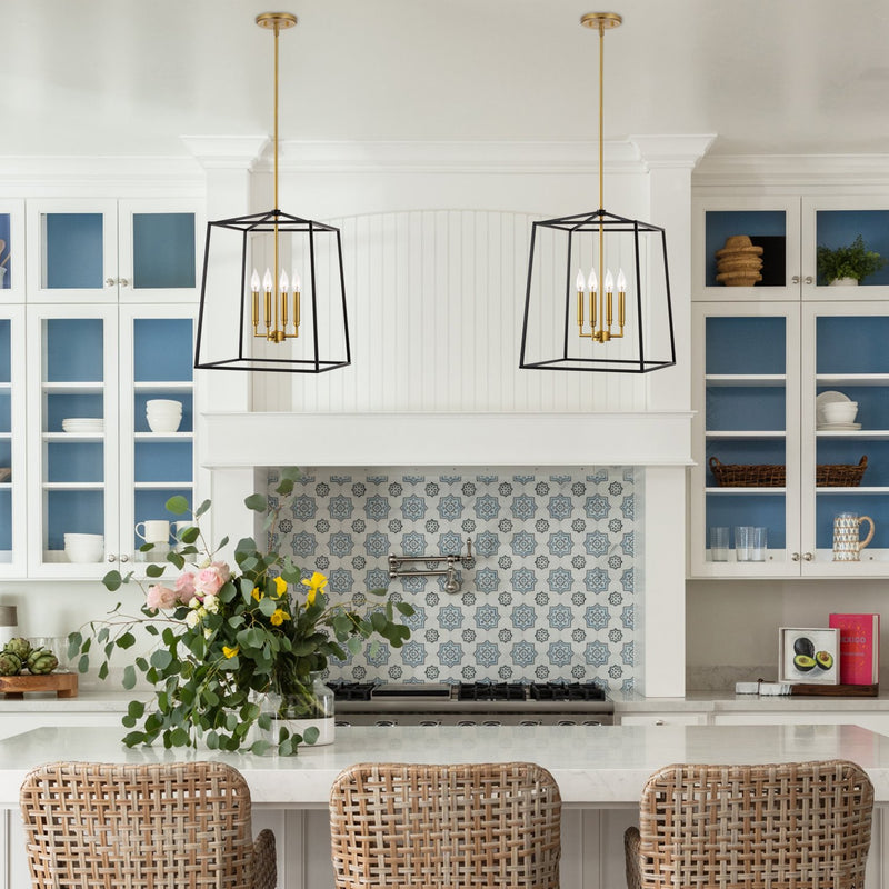 Bellevue 18" 4-Light Modern Farmhouse Lantern Pendant Light