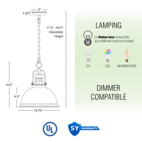 Belle 14" Modern Industrial Pendant Light