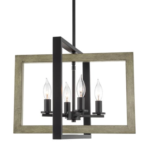 Carrington 18" 4-Light Modern Farmhouse Geometric Pendant Chandelier