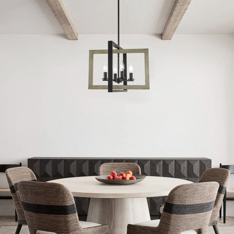Carrington 18" 4-Light Modern Farmhouse Geometric Pendant Chandelier