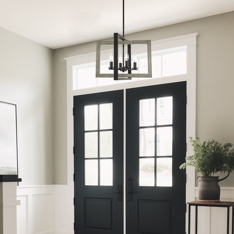 Carrington 18" 4-Light Modern Farmhouse Geometric Pendant Chandelier