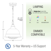 Liberty 13" Modern Industrial Pendant Light