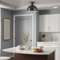 Belle 14" Modern Industrial Semi-Flush Mount Ceiling Light