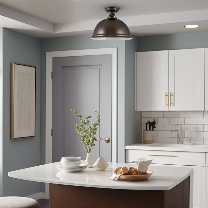 Belle 14" Modern Industrial Semi-Flush Mount Ceiling Light