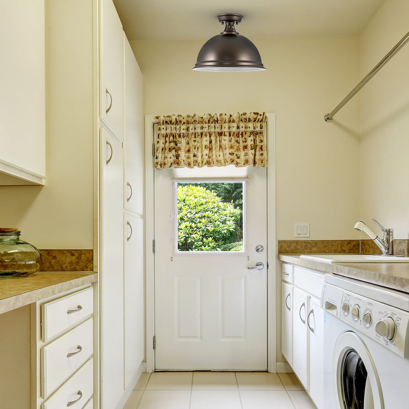 Belle 14" Modern Industrial Semi-Flush Mount Ceiling Light