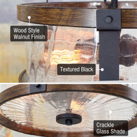 Hadley 14" 3-Light Modern Farmhouse Semi-Flush Mount Ceiling Light