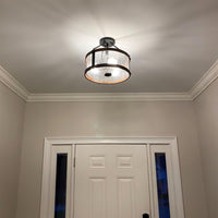 Hadley 14" 3-Light Modern Farmhouse Semi-Flush Mount Ceiling Light