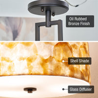 Cove 15" 3-Light Semi Flush Mount Ceiling Light