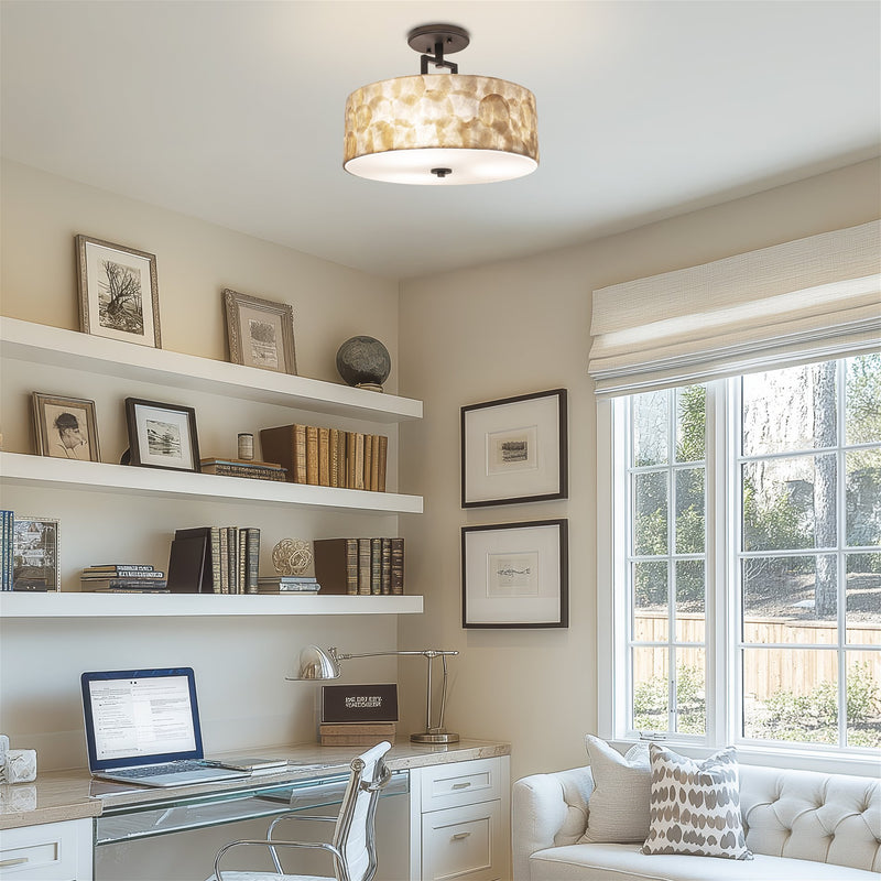 Cove 15" 3-Light Semi Flush Mount Ceiling Light