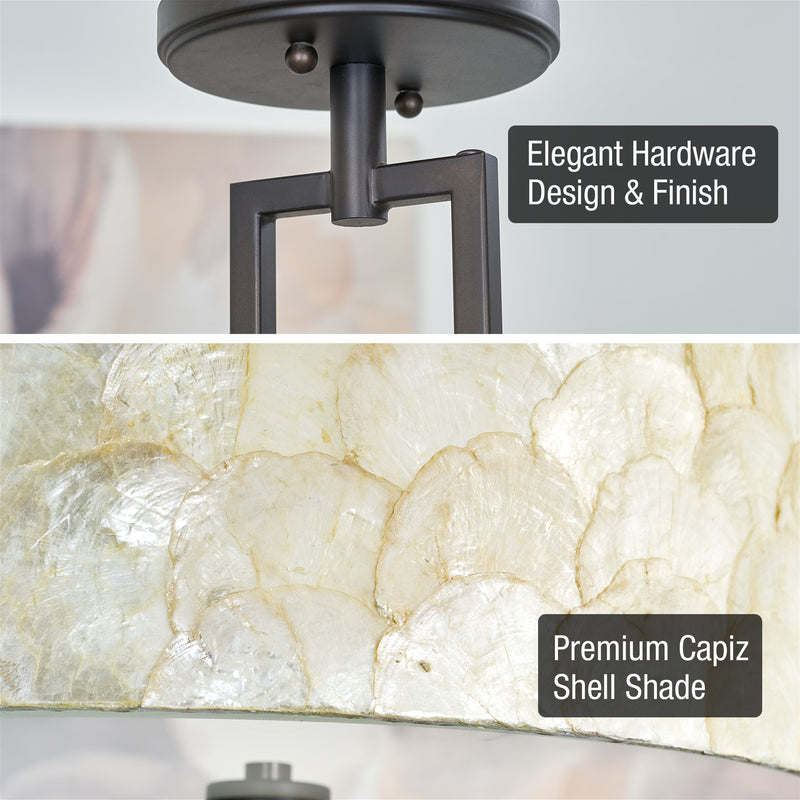 Cove 15" 3-Light Semi Flush Mount Ceiling Light